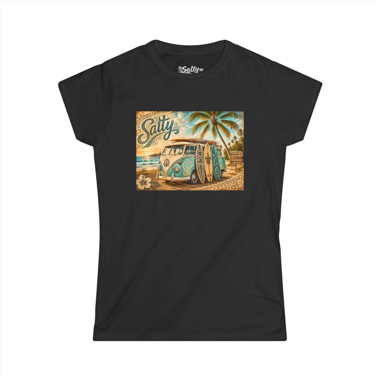 Women's VW Bus Surf Tee — Classic Beach Vibe