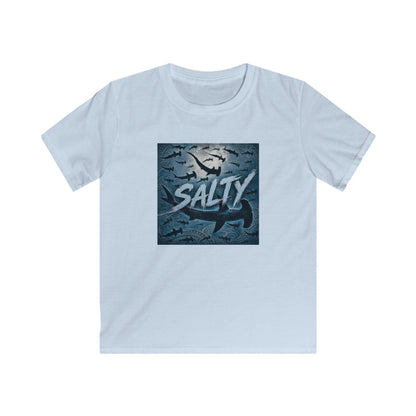 Kids 'SALTY' Shark Tee - Funny Ocean Beach Shirt for Boys & Girls