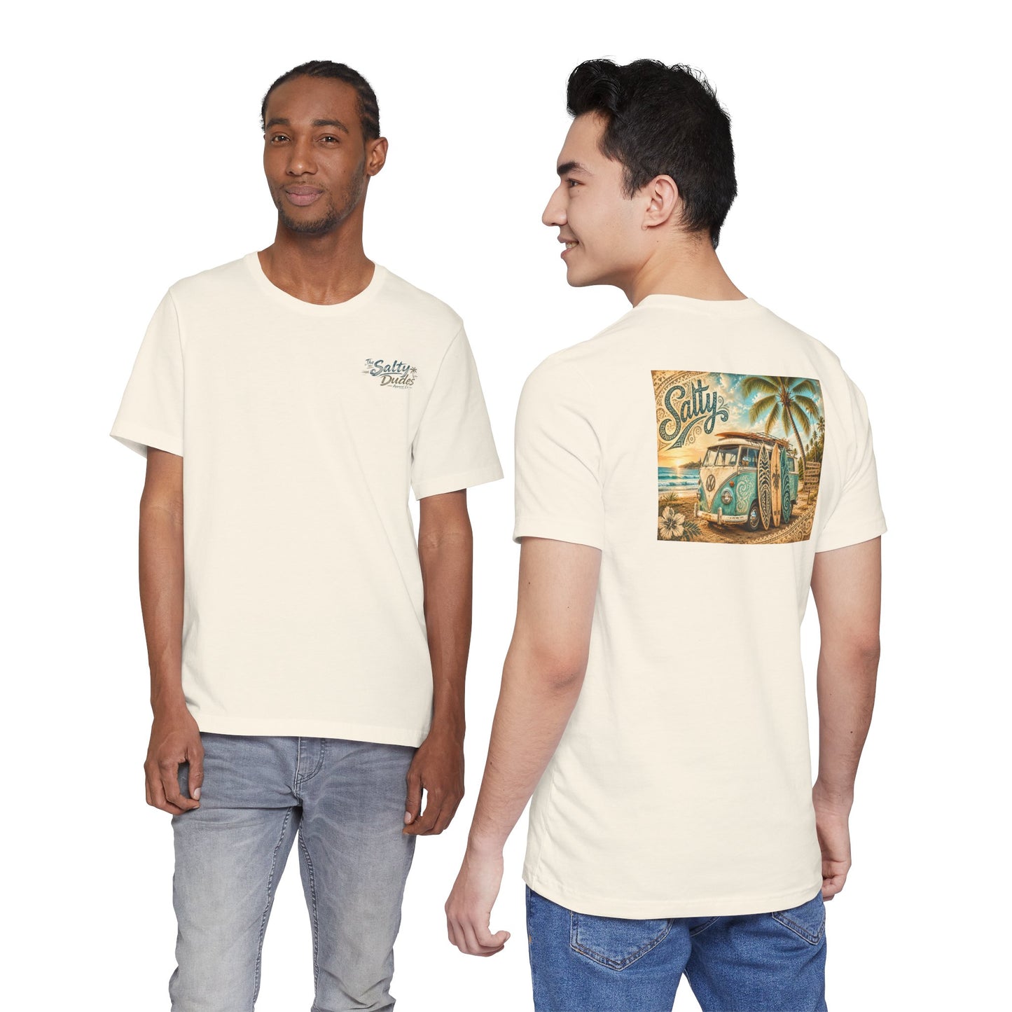 Vintage Surf Van T‑Shirt – 'Salty' Beach Retro Graphic Tee