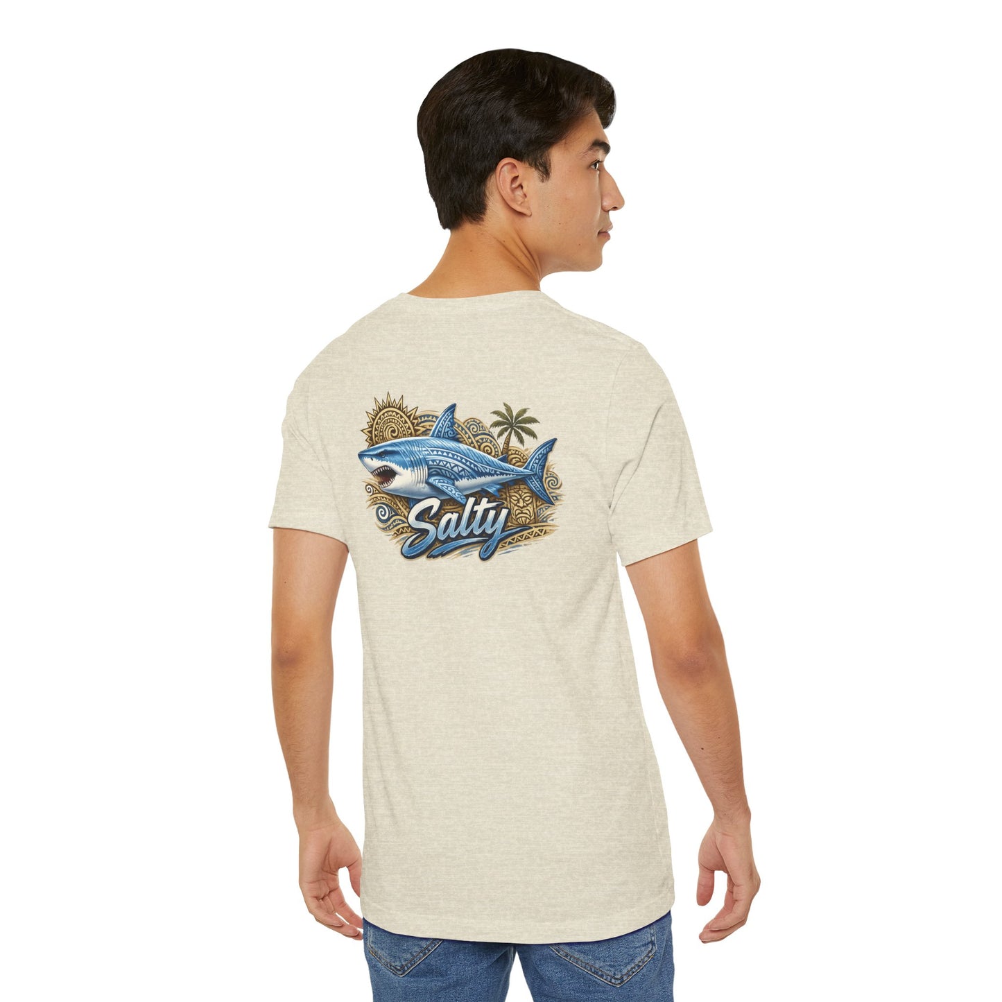 Salty Shark Tee | Shark Graphic T-Shirt, Coastal Beach Design