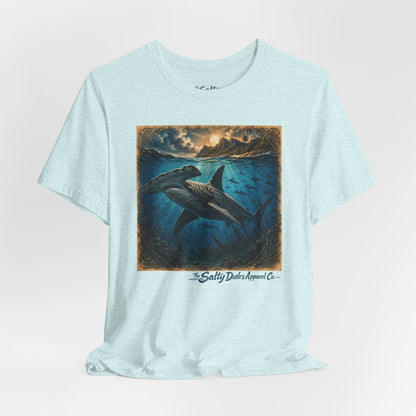 Whale Sunset Graphic Tee — Ocean Life Shark Illustration Shirt