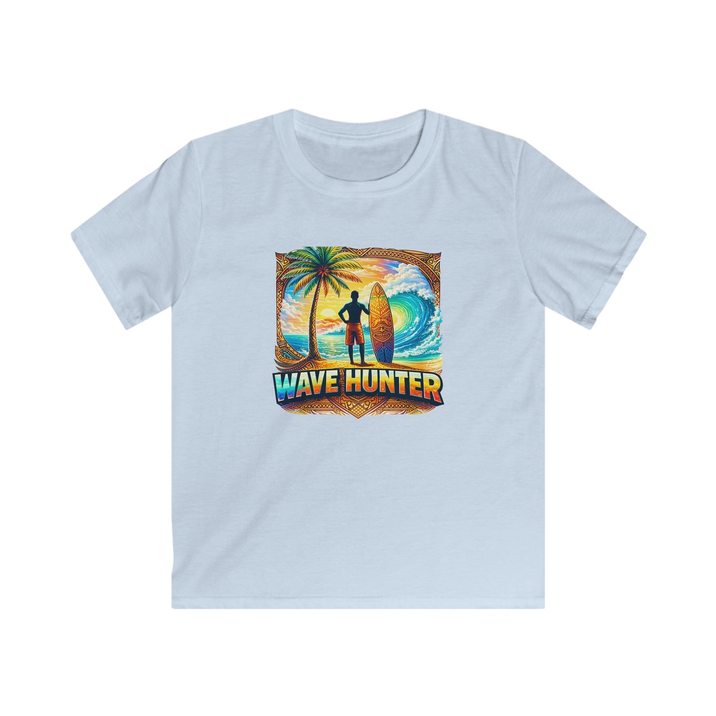 Kids Tee — "Wave Hunter" Surf Graphic Beach Shirt