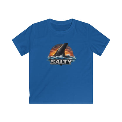 Kids Tee - 'Salty' Shark Fin Sunset Graphic Shirt