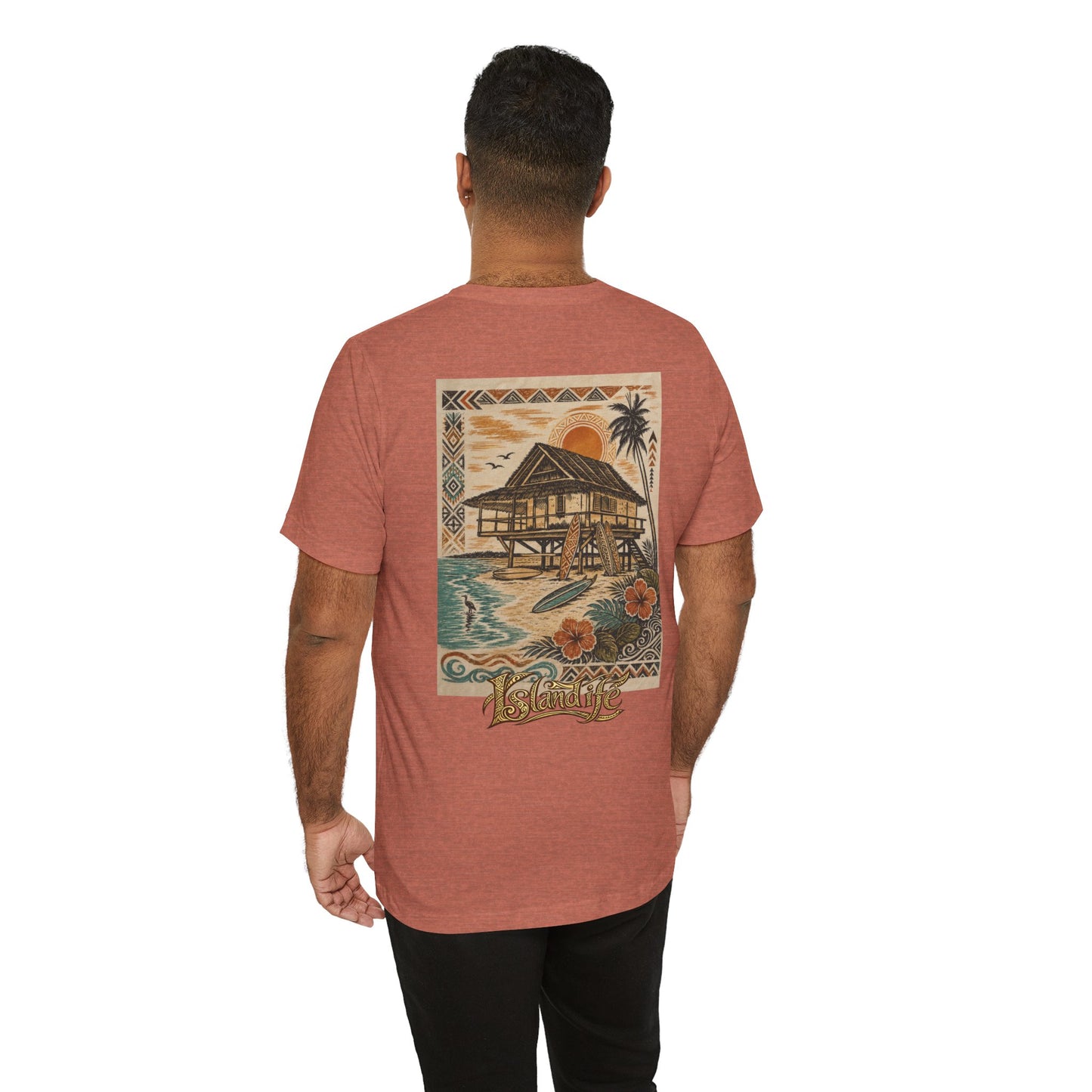 Tropical Beach Hut Tee — Vintage Hawaiian Surf Graphic T-Shirt