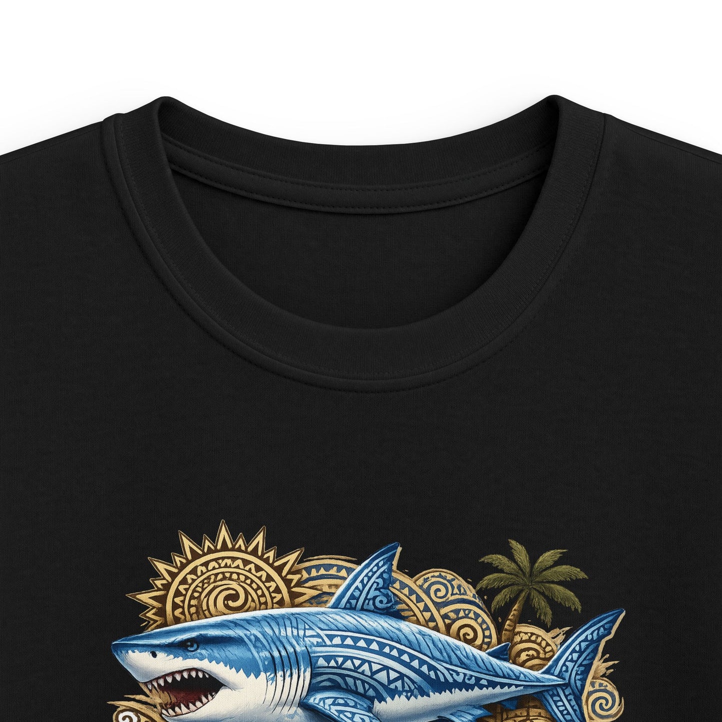 Kids Tee — 'Salty' Shark Beach Graphic Shirt for Boys & Girls