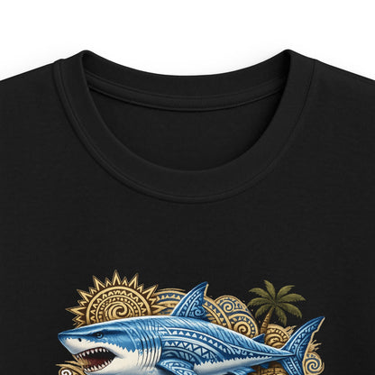 Kids Tee — 'Salty' Shark Beach Graphic Shirt for Boys & Girls