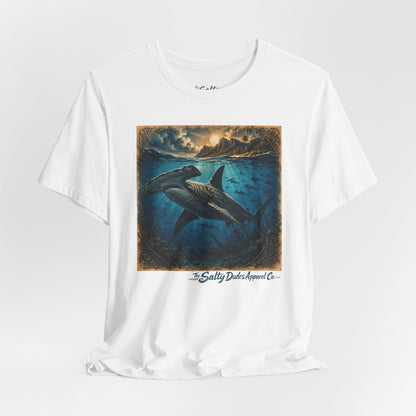 Whale Sunset Graphic Tee — Ocean Life Shark Illustration Shirt