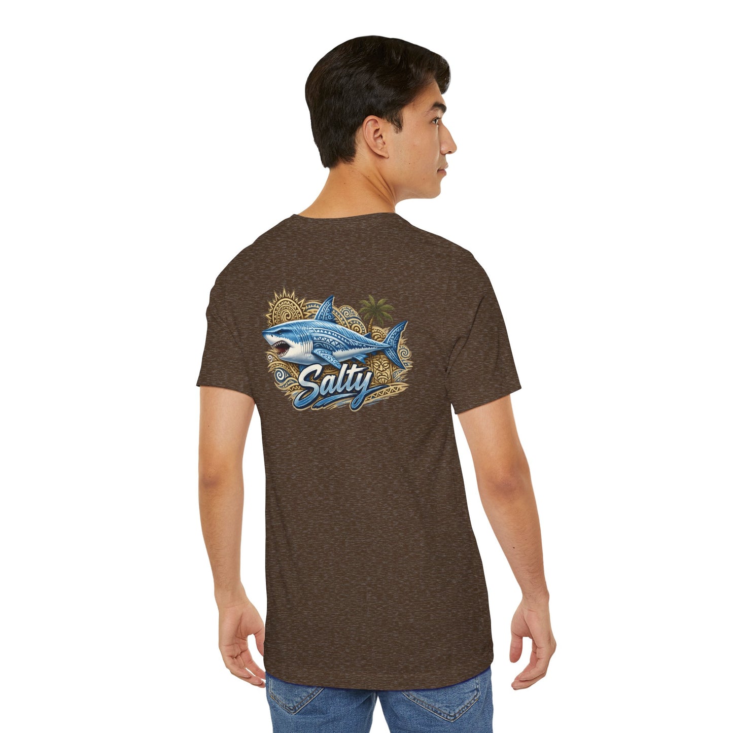 Salty Shark Tee | Shark Graphic T-Shirt, Coastal Beach Design