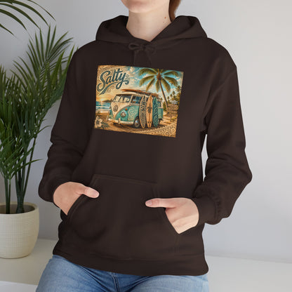 Vintage Salty Surf Hoodie — Retro VW Van Beach Pullover